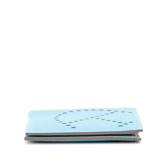 Hermes Evelyne Billfold Bifold Wallet Celeste Blue Chevre Mysore Women's HERMES